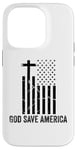 iPhone 14 Pro God Save America Sign,God American Flag Jesus Save America Case