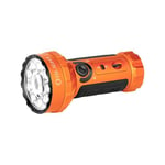 OLIGHT Marauder Mini Lampe Torche LED Ultra Puissante, 7000 Lumens Rechargeable RVB Lampe de Poche Tactique Militaire avec Projecteur et Diffuseur, IPX8 Étanche pour Camping Sauvetage(Orange)