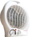 Daewoo 2000W White Fan Heater 2 Heat Settings Auto Safety Cut Out w Carry Handle