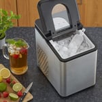 Neo Counter Top Automatic Electric Ice Cube Maker Machine 1.8L Chrome Silver