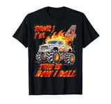 Monster Truck Car for 4-Year-Old Cool Birthday Kids Boys T-Shirt