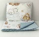 2 pc blanket set for cradle bedside crib pram wooden crib animals clouds dimple