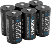 6X Pile Type C Rechargeable 5000 à Faible Auto-Décharge - Pile LR14 C NiMH Rechargeable avec 1,2V & au Minimum 4500mAh - Piles Rechargeables C, Pile C LR14, Pile C Rechargeable, Pile Baby C