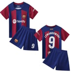 LEWANDOWSKI No.9 Jersey Set Barcelona Training Shirt Kostym för barn Pojkar Säsong 2023-24 - Perfet Size 28