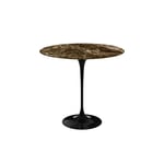 Knoll - Saarinen Oval Table - Småbord, Svart underrede, skiva i glansig brun Emperador marmor - Sidobord - Eero Saarinen - Svart - Metall/Trä