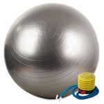 Gymnastikboll / Pilatesboll med Pump - 65 cm Silver