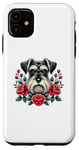 iPhone 11 Roses Flowers Miniature Schnauzer Schnauzers Case