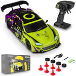 Overmax X-Drifty Voiture télécommandée pour Enfants 3+, Voiture de Drift 1:16, 20 km/h, portée Jusqu’à 80 m, 4WD, 2 Batteries 500 mAh, Jeu de Roues, Jeu d’Obstacles, Autocollants