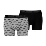 Puma 2P Everyday Aop Boxer Grå/Svart bomull Medium Herre