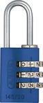 ABUS Cadenas à combinaison 145/20 bleu - Cadenas pour valises, casiers et autres. - Cadenas en aluminium - code numérique réglable individuellement - niveau de sécurité 3