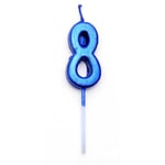 SHATCHI Blue 8 Number Candle Boys Birthday Wedding Anniversary New Year Party Cake Decorations Topper