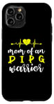 Coque pour iPhone 11 Pro Ruban jaune « Mom Of An DIPG Warrior Heartbeat »