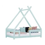 Lit cabane enfant TAHUKA 140 x 200 bleu clair