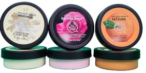 The Body Shop Body Butter 6 x 50ml (2 xSatsuma 2 xBritish Rose 2 xMoringa) NEW