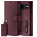 SURAZO Mobile Phone Case for Google Pixel 8a Leather - Foldable Genuine Leather Protective Case [Magnet, Card Slot, RFID Protection, Stand Function] Flip Flip Wallet Case Cover Leather Case (Burgundy)