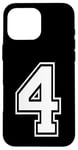 iPhone 16 Pro Max Number Four #4 Sports Team Uniform Birthday Anniversary Case