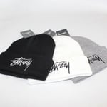 Vinter Stussy Basic Beanie med Manschetter Ny Design Dam Herr - Grå Gray