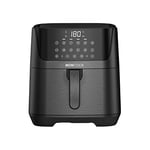 MONCOOK Digital Air Fryer - 6.5 L Oil-free Non Stick - 50 Essential Airfryer Recipe Cookbook - 12 Pre-Set Programs - Chip Fryer for Home Use, Adjustable Thermostat, LED Display & 60 Minute Timer