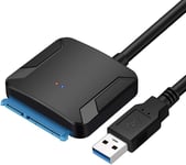 Adaptateur Usb 3.0 Vers Sata Iii, Super Speed Usb 3.0 Vers Sata Disque Convertisseur Cable Adapter Pour 2.5""/3.5"" Ssd/Hdd Drives, Supporte Uasp Sata Iii(Adaptateur Secteur Non Incl[USB242402]