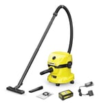 Aspirateur eau et poussières KARCHER WD 2-18 V-12/18 sans fil (avec batterie amovible 18 V / 2,5 Ah et chargeur)