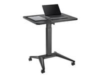 Maclean Mc-453 B Mobile Laptop Desk With Pneumatic Height Adjustment, Laptop Table With Wheels, 80 X 52 Cm, Max. 8 Kg, Height Adjustable Max. 109 Cm (Black)