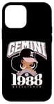 Coque pour iPhone 12 mini Gemini 1988 Perle Anniversaire Afro Zodiaque Reine