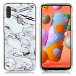 Samsung Marble Galaxy A11 kuoret - Harmaa Marmori Hopea/Harmaa