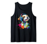 Artistic Colorful Jack Russell Terrier Headphones Dog Jacky Tank Top