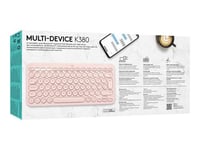 Logitech K380 Multi-Device Bluetooth Keyboard - Clavier - sans fil - Bluetooth 3.0 - QWERTZ - Allemand - rose