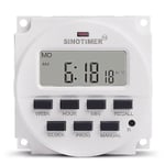 Sinotimer 15,98 tum LCD digital timer 12V DC 7 dagar programmerbar tidbrytare Tm618n-4 maj.5