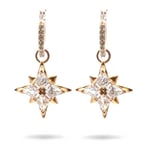 Swarovski Rose Gold Earrings Symbolic Star Hoop Ladies Jewellery - NEW GENUINE