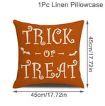 45 cm Pellava Halloween-tyynynpäällinen Pumpkin Bat Wizard Ghost Halloween-sisustus kodin koristeelliselle sohvalle autotuolin koristeluun tyynyliina