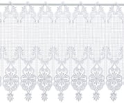 Plauener Spitze by Modespitze 68504_45_e gardinen-Portal plauener Spitze Design en matière 100% Polyester, Bordure dorée Hauteur 45 cm, Blanc, Largeur 176 cm