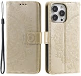 Trolsk Mandala Wallet with Strap (iPhone 16 Pro) - skal - Guld