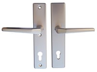 Alpertec garniture de poignée pour porte Tira -LS ct pour Hausstüren de chaque carré en aluminium anodisé argent de 10 mm-espacement : 92 mm - 40100986