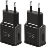 Lot De 2 Adaptateurs De Pr De Chargeur D'alimentation Usb 5v-2a Chargeur Rapide Universel Pour Iphone 12/11/X 8/7/6, Samsung Galaxy S22 S21 S20 S10 S5 S6 S7 S8 S9/Edge/Plus/Active, Note 5/8/ 9/10