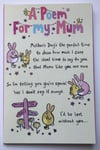 A Poem For My Mum, Mother's Day Humour New From Greetings Card - mummy, mother