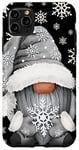 Coque pour iPhone 11 Pro Max Cool Grey Goth Gnome With Cute Snowflake Pattern For Winter