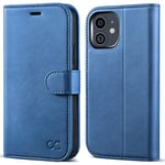 OCASE Etui Coque iPhone 12/12 Pro, Antichoc TPU Housse iPhone 12 Pro Cuir PU Portefeuille [RFID Blocage] [Béquille] [Fentes pour Cartes] Coque pour iPhone 12 Pro/iPhone 12 (6,1 Pouces) - Bleu Clair