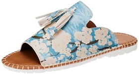 DOGO Femme Cuir Vegan Bleu Sandales - Bloom Where You Are Planted Motif-38