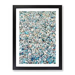 One Thousand Pebbles Painting Modern Framed Wall Art Print, Ready to Hang Picture for Living Room Bedroom Home Office Décor, Black A2 (64 x 46 cm)