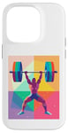 Coque pour iPhone 14 Pro Musculaire Guy Overhead Pressing a Massive Barbell