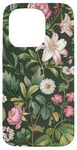 iPhone 15 Pro Olive Green Boho Botanical Wildflowers Case