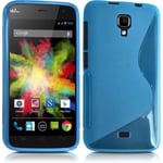 Housse Etui Coque S-Line Translucide Bleu Clair Pour Wiko Bloom + Film De Protection