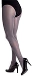 LORES Satin Womens Tights 100 Denier Thick Shiny Look Plain Sheen Opaque Full Stockings Pressure-Free Pantyhose Lucido, Grigio Medio S