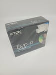 TDK DVD+R 16X 120min 4.7GB (10 Pack)  Jewel Case Blank Discs New Sealed