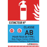 Lifebox Panneau de signalisation - classe feu AB présence d'extincteur à eau pulvérisée