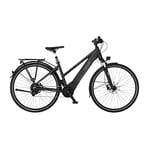 Fischer Viator 6.0i Femme | RH 49 cm | Vélo électrique avec Moteur Central 90 Nm | Batterie 36 V dans Le Cadre Trekking | E-Bike, Graphite Mat métallisé, 49cm-504Wh