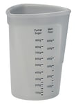 Lurch 70260 Verre doseur 100% silicone platine sans BPA 1 l avec graduations pour liquides, farine et sucre, transparent, 12,5 x 12,5 x 17 cm