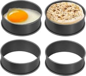 Wrenbury Crumpet Rings Non Stick Set of 4 - Large Cooking Rings 9cm - Tart Ring